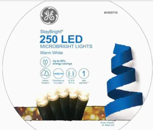 Vista 6 de GE StayBright® Luces LED MicroBright de 250 unidades, blanco cálido 93196lo