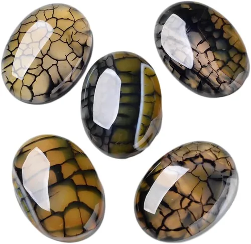 Vista 20 de Crafans Flat Back Gemstone Oval Cabochons Natural Stone Cabochons Healing Power Stone Chakra Crystal for Crafts DIY Jewelry Making Supplies