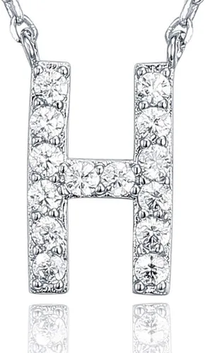 Vista 97 de PAVOI 14K White Gold Plated Cubic Zirconia Initial Necklace Letter Dainty Necklaces for Women
