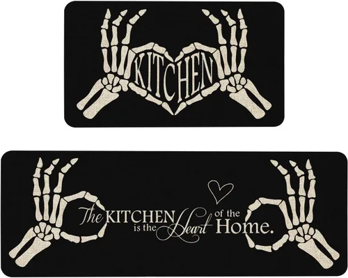 Vista 21 de Mloabuc® Tapete decorativo de flores, tapetes de cocina de arpillera de arpillera para mujer, accesorios de cocina para exteriores, 17 x 30 pulgadas