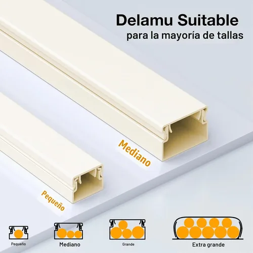 Vista 7 de Delamu Cubiertas de Cable de 157 pulgadas para Cables en la Pared, Ocultador de Cable para 1 Cable, Ocultador de Cable Pintable, Cubiertas de Beige