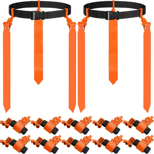 Vista 9 de Hungdao Cinturones y banderas de fútbol para 10/12 jugadores, cinturones de fútbol ajustables para niños, adolescentes, adultos, entrenamiento