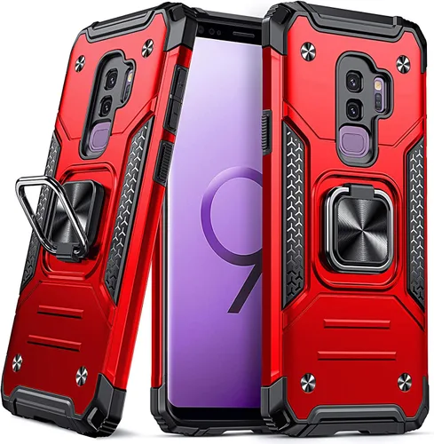 Vista 74 de DASFOND Diseñada para funda Galaxy S8 con soporte, anillo metálico giratorio mejorado de 360°, soporte kickstand de grado militar, resistente a