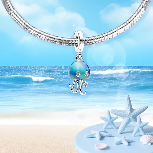 Vista 2 de Annmors 925 Sterling Silver Charms, Travel Ocean Summer Bead Dangle for Women Bracelet Necklace Graduation Holiday Jewelry Gift