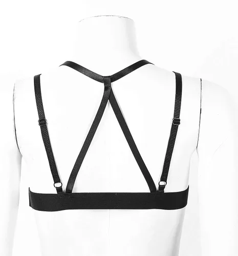 Vista 6 de Haitryli - Malla de malla para mujer, con cuello halter y correas de espagueti, cruzadas, ropa de baile