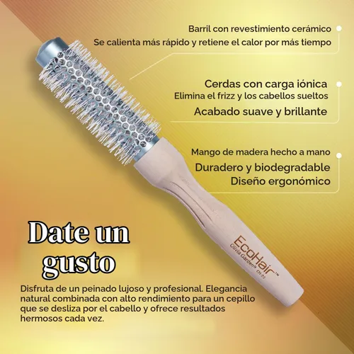 Vista 3 de Olivia Garden EcoHair - Cepillo térmico redondo de bambú (no eléctrico)