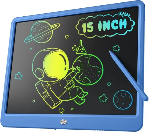 Vista 8 de Tableta de Escritura LCD para Niños, Kidopire Tablero de Garabatos de Pantalla Grande de 15 Pulgadas, Tablet de Dibujo y Escritura Colorida