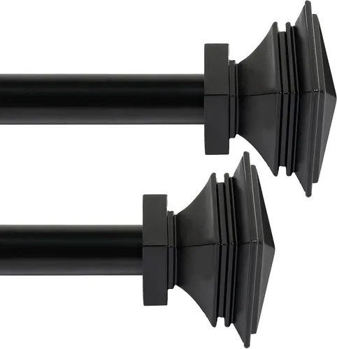 Vista 40 de Deco Window - Varilla ajustable para cortinas para ventanas de 18 a 44 pulgadas, poste de hierro de 1 pulgada extendible de alta resistencia