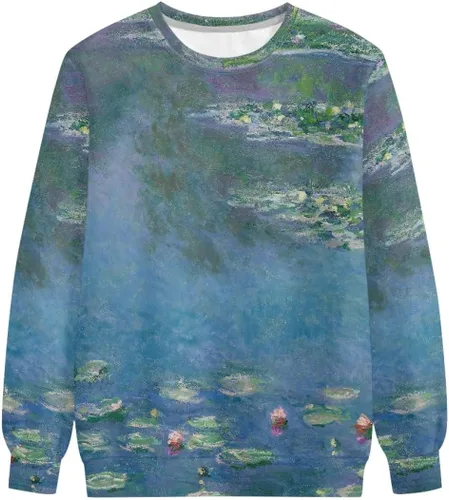 Vista 3 de JooMeryer - Sudadera de cuello redondo con estampado 3D de Van Gogh Starry Night para mujer