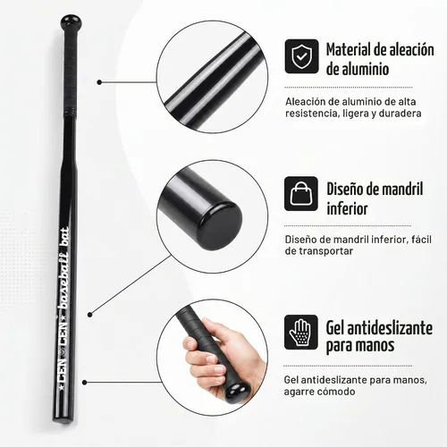 Vista 4 de Baseball Bat, Baseball Bat Used for Baseball, Alloy Steel, with Carrying Bag, Home/Car/Self Defense, Batting Practice