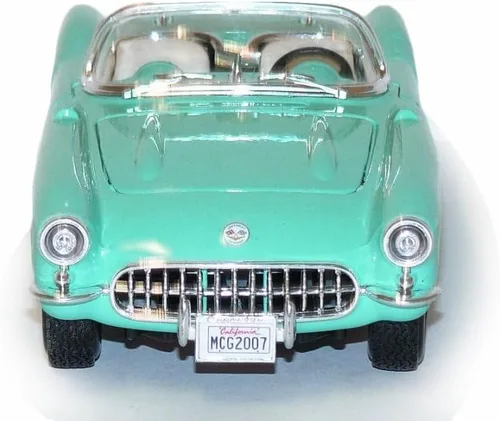Vista 4 de Maisto 1957 Chevy Corvette Convertible, Turquesa Edición Especial 31275-1/24 Escala Diecast Modelo Modelo de Juguete