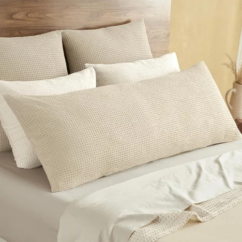 Vista 38 de PHF Funda de almohada 100% algodón con tejido de gofre, 22 x 22 pulgadas, sin relleno, paquete de 2 elegantes fundas de almohada cuadradas