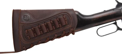 Vista 18 de Cartucho de culata de cuero para rifles calibre 12 o calibre .30-30 .308 Caza bolsa de munición bolsa de bolsa de bolsa de mano derecha escopeta