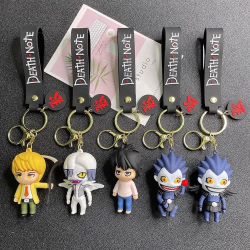 Vista 5 de Tiderbe Llavero de la muñeca de la muerte, llavero ligero Yagami, figura de dibujos animados para fanáticos del anime