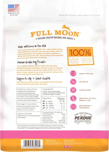 Vista 2 de Full Moon - Cecina de pollo saludable, totalmente natural, de grado humano para perros, para las articulaciones y cadera, 12 onzas