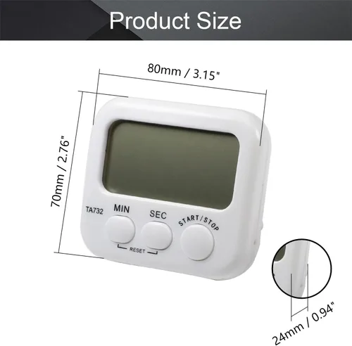 Vista 2 de Othmro Temporizador de cocina digital LED para cocinar, alarma de dígitos grandes, soporte magnético, temporizadores de cocina para hornear