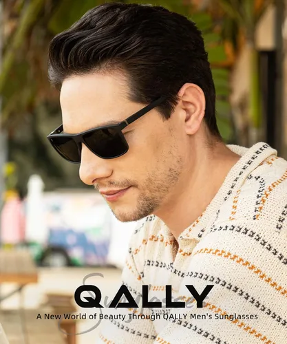 Vista 2 de Gafas de sol polarizadas para hombre, marco rectangular, gafas de sol polarizadas para hombre, gafas de sol deportivas con protección UV400