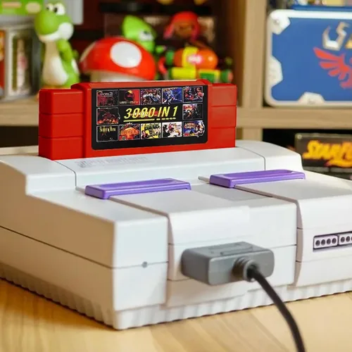 Vista 8 de Cartucho de juego retro de 16 bits para SNES y Super Famicom, tarjeta flash 3000 en 1 con tarjeta Mini SD precargada de 8 GB, compatible