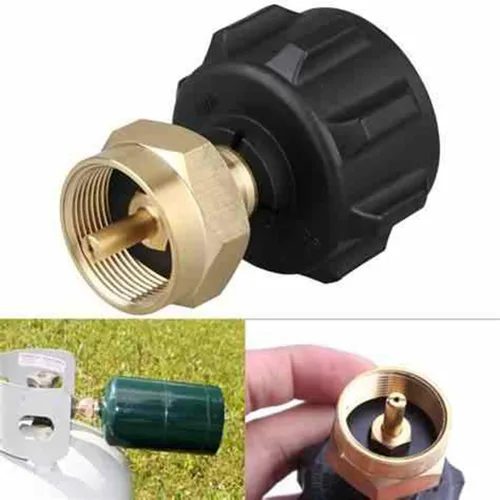 Vista 2 de Adaptador de repuesto de propano para tanques de 1 libra, adaptador de propano llena 1 libra de 20 libras, acoplador de tanque de cilindro de gas LP