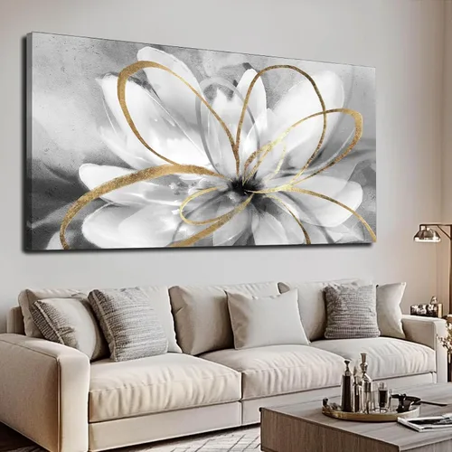 Vista 9 de SOUGUAN Cuadros de Arte en Blanco y Negro Abstractos Colgantes de Pared Decoración Obra de Arte Moderna 20"X40" Decoraciones de Pared