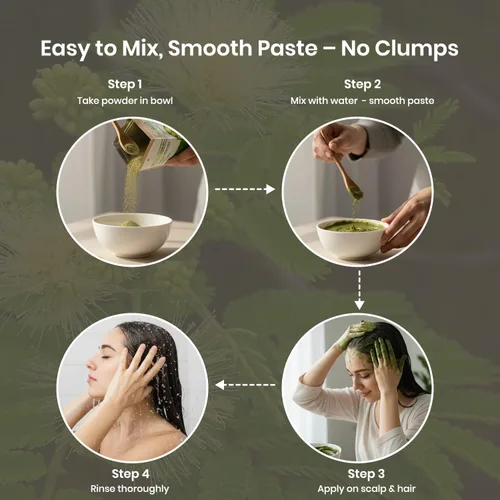 Vista 3 de Foodherbs Alternativa de champú en polvo Arappu Herbal Lavado ayurvédico para el cabello con hoja de albizia amara 200 gm/0.44 libras
