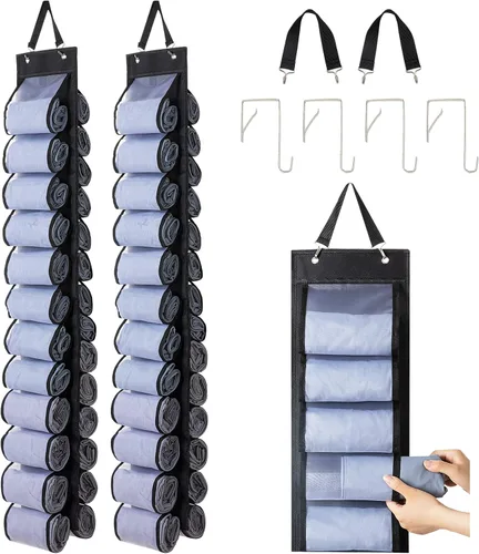 Vista 8 de DHSFKBE Organizador de Almacenamiento de Leggings, Organizador de Camisetas, Organizador Plegable Colgante para Armario, Organizador de Ropa