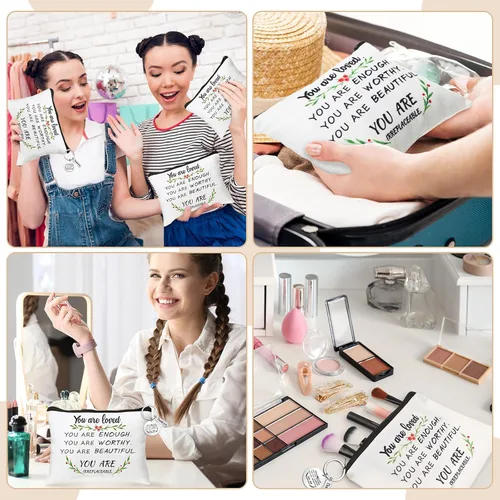 Vista 4 de Talltalk Juego de 24 llaveros para bolsas de cosméticos de agradecimiento a los empleados, regalos para compañeros de trabajo, mujeres, enfermeras