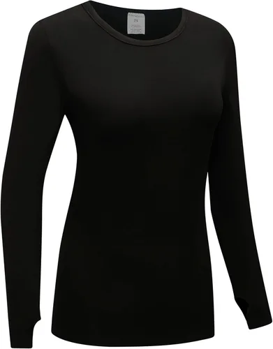 Vista 3 de OThread & Co. Camiseta de manga larga para mujer, cómoda con agujero para el pulgar, capa elástica básica