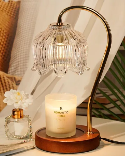 Vista 11 de Funistree Paquete de 2 lámparas calentadoras de velas de flores, lámpara de vela con temporizador, regalos de cumpleaños de Navidad para mujeres