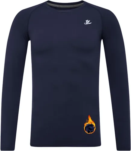 Vista 31 de DEVOROPA Youth Boys Compression Thermal Shirt Long Sleeve Kids Fleece Baselayer Soccer Baseball Undershirt Slim/Regular/Husky Cuello redondo-negro