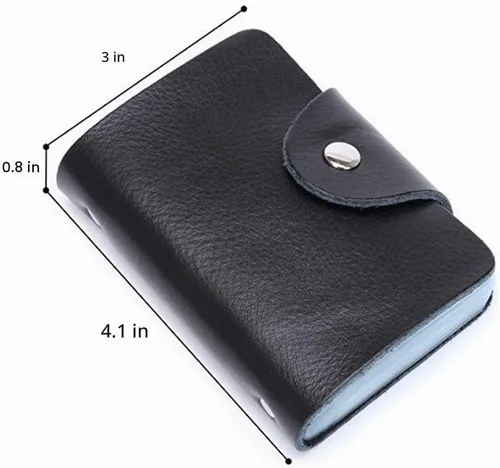 Vista 3 de Mini soporte para tarjetas de crédito para mujer, paquete de 2 soportes para tarjetas de crédito (negro y naranja)