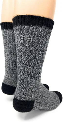 Vista 2 de WARRIOR ALPACA SOCKS - Calcetines de senderismo unisex de lana de alpaca para hombre y mujer Negro/Ceniza
