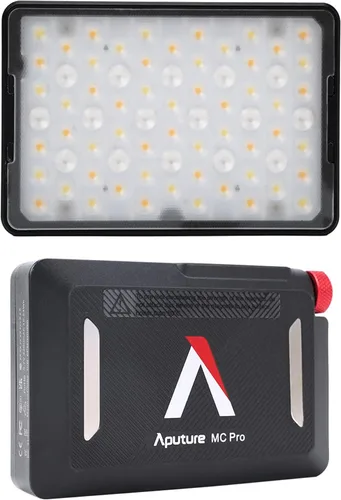 Vista 3 de Aputure MC PRO - Luz de video para cámara, panel de luz de cámara LED, 2,000-10,000k, función de absorción magnética, polvo y resistente al agua