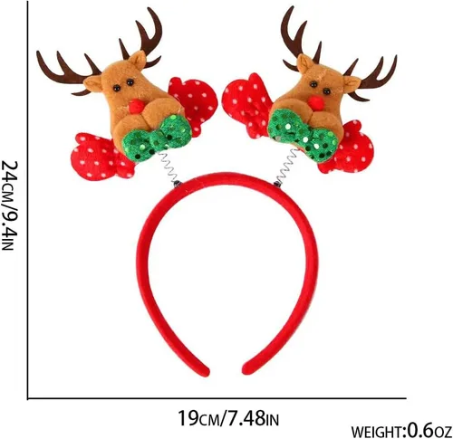 Vista 5 de GALEPICK Juego de diadema de Navidad para fiesta feliz un paquete de 12 decoraciones navideñas más populares para fiestas de Navidad, incluyendo