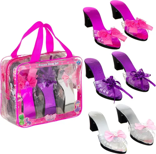 Vista 9 de 3 Pack Dress Up Kids Royalty Heels - Pretend Play High Heels for Kids, Princess Play Dress Shoes - Toddler Size 7-10
