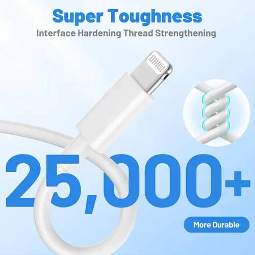 Vista 5 de Cable USB C a Lightning, paquete de 2 unidades de 6 pies + 10 pies, [certificado Apple MFi], cable de carga rápida para iPhone, cable de carga tipo