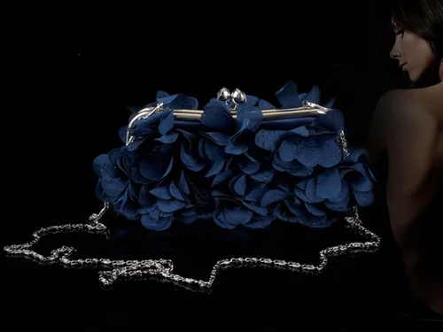 Vista 7 de Buddy - Bolso de mano de satén suave para mujer, con forma de rosa, para boda, fiesta