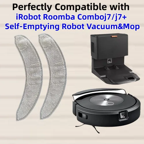 Vista 2 de Almohadilla de fregona compatible con iRobot Roomba Combo J7/J7+Almohadilla de microfibra para trapear, almohadillas de repuesto de limpieza