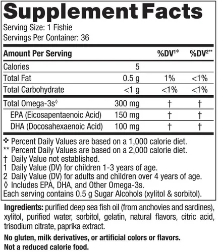 Vista 2 de Nordic Naturals Nordic Omega-3 Fishies, Tutti Frutti - 36 Fishies - 300 mg de Omega-3 totales con EPA y DHA - Cerebro saludable, estado de ánimo