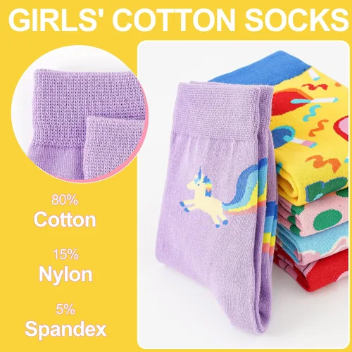 Vista 6 de BISOUSOX Girls Socks 6-8 Years Old Unicorn Fun Crazy Novelty Funny Silly Socks for Kids Boy Girl Birthday Christmas Gift