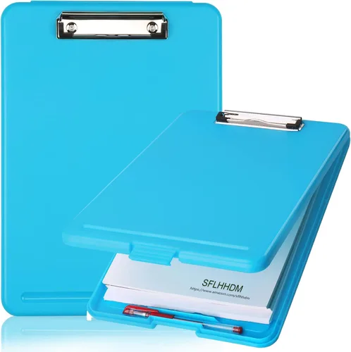 Vista 16 de Portapapeles con almacenamiento, portapapeles de almacenamiento con clip, portapapeles plegables para enfermeras, para papeles de 8.5x11, estuches