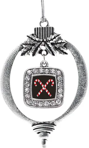 Vista 93 de Inspired Silver - Adorno con dije de reina de rodillo - Adornos navideños cuadrados de plata con joyas de circonita cúbica