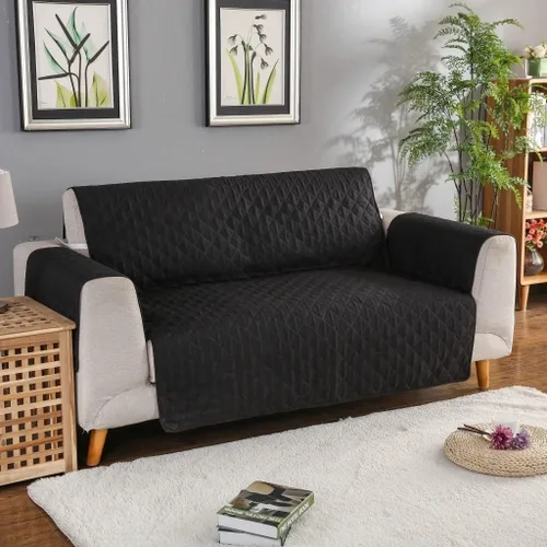 Vista 13 de Fundas para sofá reversible de 3 y 2 plazas, fundas acolchadas para sofá con correas elásticas ajustables, protectores de sofá impermeables contra