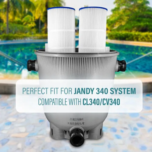 Vista 6 de FP-2785 - Cartucho de filtro de piscina paquete de 4 para Jandy CL340 Sustituye a R0554500 Filtración eficiente, fácil ajuste Filtpool