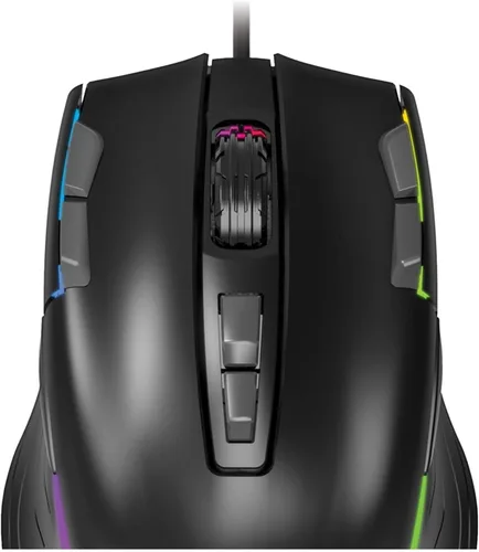 Vista 2 de Monster Ghost 2MNGM0306B0L2 - Ratón ergonómico con cable para juegos para PC, color negro