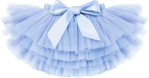 Vista 2 de Funda de pañal para bebé recién nacida, falda de tul tutú y diadema de flores