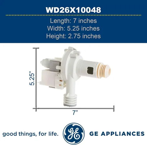 Vista 6 de GE WD26X10048 - Conjunto de bomba de drenaje original OEM para lavavajillas GE