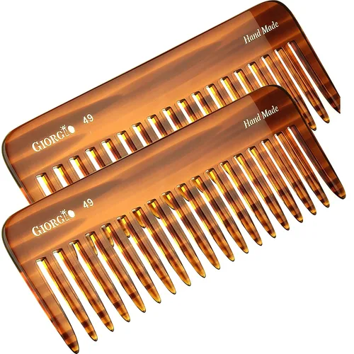 Vista 13 de Giorgio G49 Graphite, peine grande para desenredar el cabello, dientes anchos para cabello grueso, rizado y ondulado. Peine desenredante