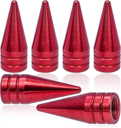 Vista 31 de 4 piezas de tapas de válvula de rueda con forma de punta, válvula de rueda de aleación de aluminio con punta, cubiertas universales de válvula