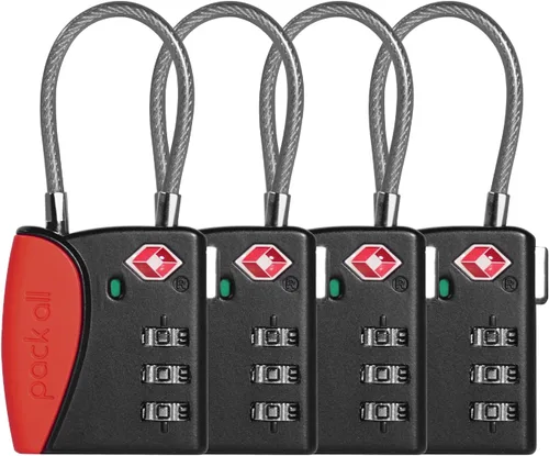 Vista 18 de pack all Cerraduras de equipaje de viaje aprobadas por la TSA, código de 3 Manzana Verde (Apple Green)